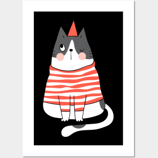 Cute Christmas Cat - Xmas Gifts Posters and Art